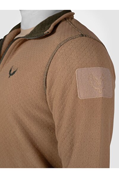 Mudeir Poyraz Kayote Brown Fleece Jacket - for Winter, Anti-Sweat, Operation, Nature and Hiking