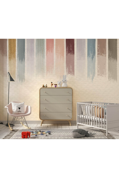 Özel Duvarlar Çocuk Odası Duvar Kağıdı - Bebek Odası Soft Renkler