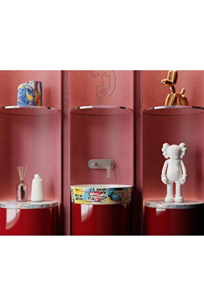 Creavit Loop Yuvarlak Çanak Lavabo Ø40 cm Grafiti Desen Uygulamalı LP140