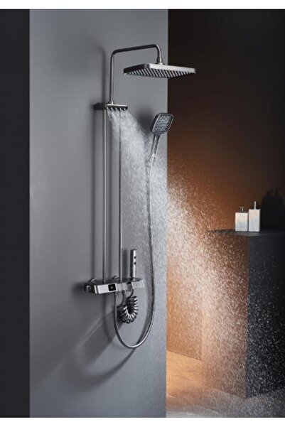 Creavit PİANO Tepe Duş Sistemi Termostatik Gun Grey / Metalik Gri PN710GR