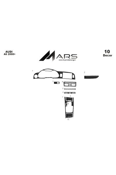 Marscockpitdesign أودي A6 2008 كونسول-توربيدو 10 قطع