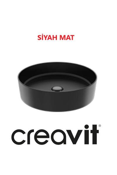 Creavit Loop 45 Cm Set Üstü Çanak Lavabo Siyah Mat LP145