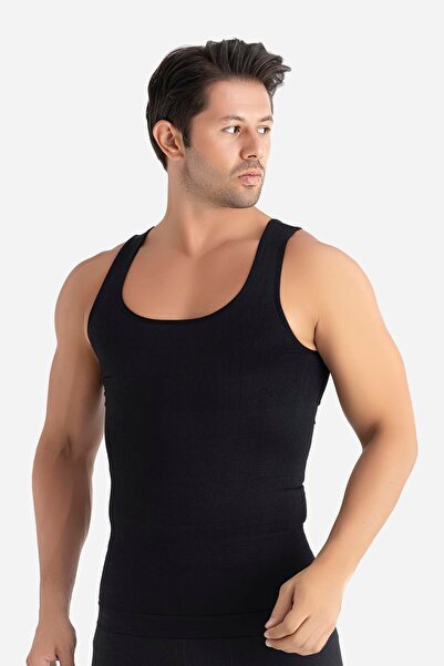 Arma Yıldız Men's Black Firming Corset Tank Top Belly Anti-Sagging Body Shaper