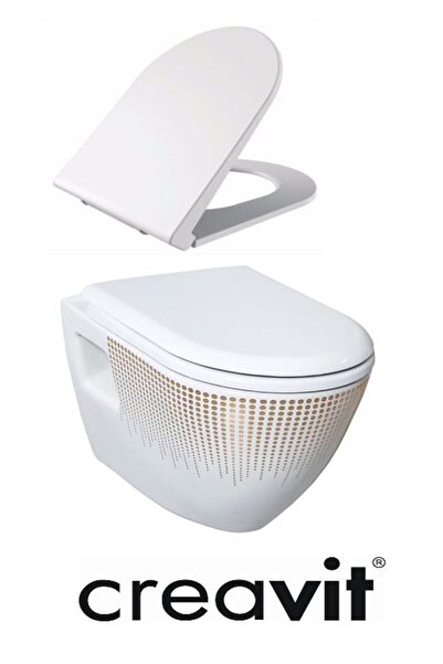 Creavit TP325.000T0 Asma Klozet Altın Nokta Dekorlu