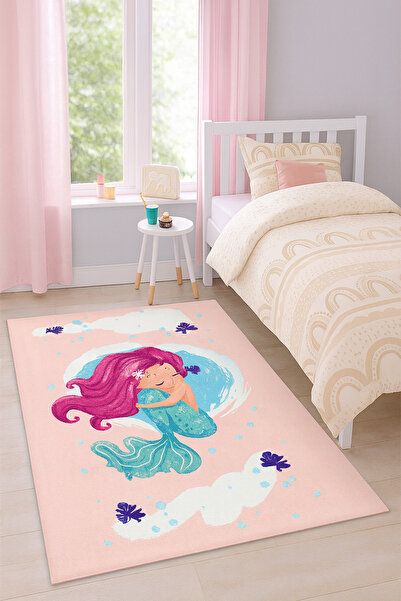Bebişim Halı Sevimli Deniz Kızı Desenli Çocuk Odası Halısı