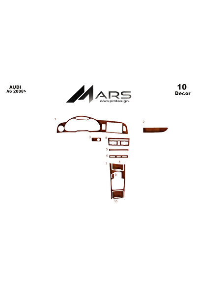 Marscockpitdesign أودي A6 2008 كونسول-توربيدو 10 قطع