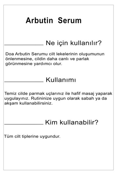 DOA KOZMETİK سيروم دوا كوزمتيك أربوتين