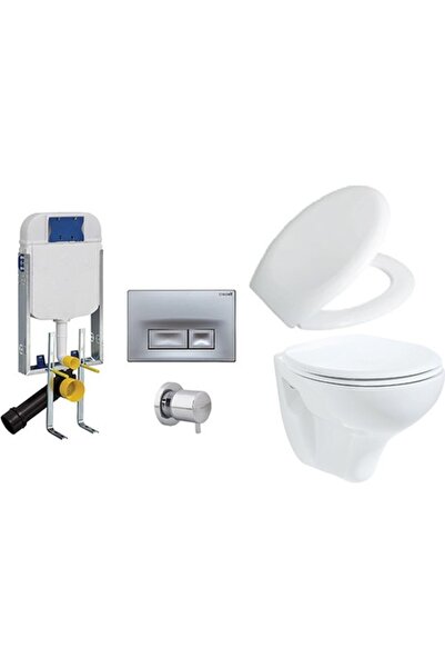 Creavit Gömme Rezervuar GR5001 + Mat Buton + AC50L Stop Valf + Perla Asma Klo...