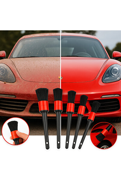 tozlupazar 5'li Kaliteli Farklı Boyutlarda Oto Detay Fırça Seti 5 Adet Oto Ar...
