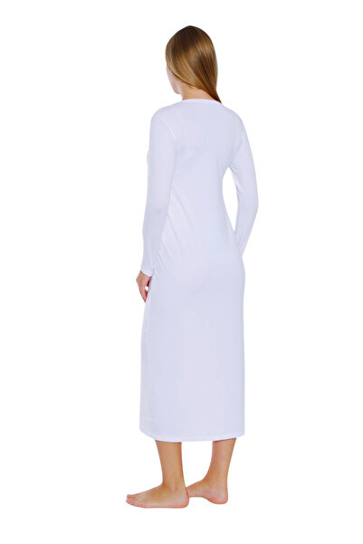 Newteam Μακρυμάνικο φόρεμα Modal με λαιμόκοψη