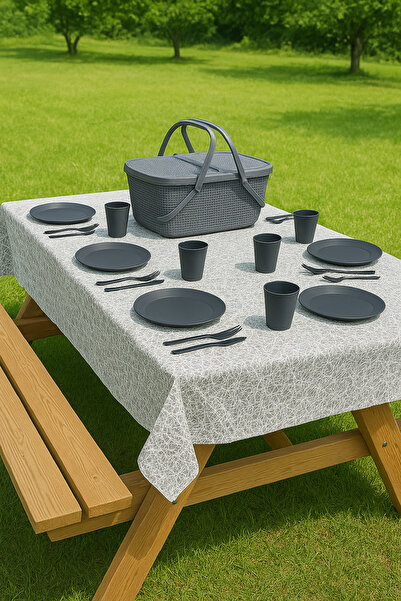 İ&A HOME 26 Parça Piknik Seti Sepet Çantalı Bardak, Çatal, Kaşık, tabak Seti