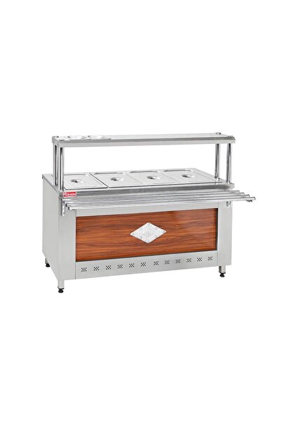 HİMAKSAN Endüstriyel 4 Sıcak Doğalgazlı 4 Gözlü Tezgahlı Benmari