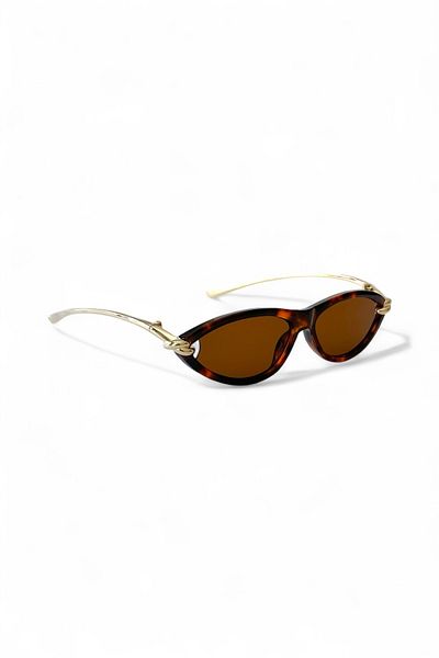 COOLANDBETTER Knopline Metal Handle Cat Eye Women's Sunglasses |   Uv400, Metal Knot Handle Detail