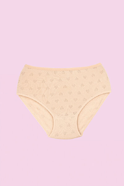 wear treasure Ceylanoğlu6' Lı Yüksek Bel Büyük BedeN Ten Transferli Ribana Kilot