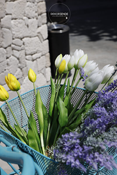 Dekorsende Artificial Wet Tulip Yellow 43 cm