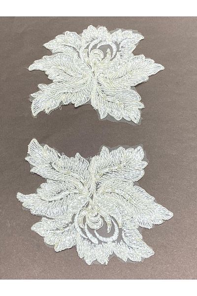 karantuhafiye Beaded Applique / Set of 2 / Cream