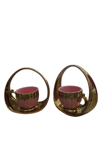 gönül sultan 6 kişilik lüks, krallara layık kahve fincanı takımı , rose gold,...