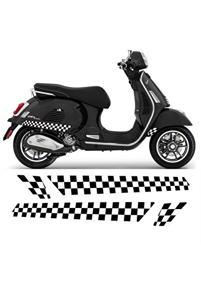 Motiker Vespa Scooter Yarış Bayrağı Sticker