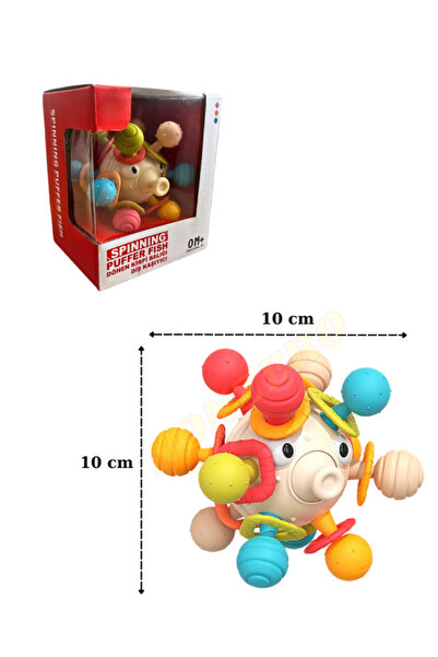 NONZERO Diş Kaşıyıcılı Kavrama Topu Bebek Oyuncağı - Kirpi Balığı