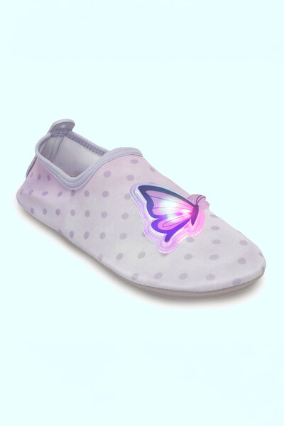 Peluche Lighted Butterfly Figured Non-Slip Sole Flexible Lightweight Durable Children's Pool Beach Sea Shoes