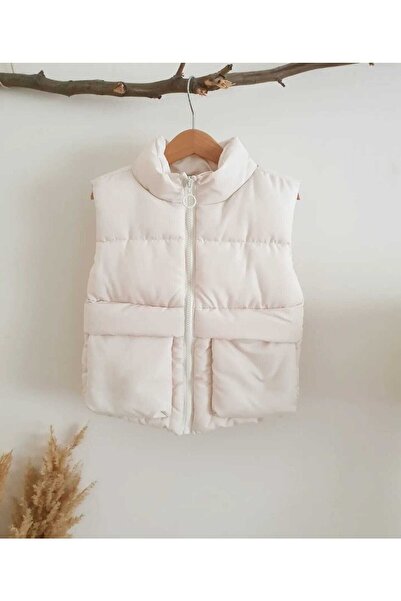 VOSVOSBABYSTORE Krem Şişme Yelek Unisex