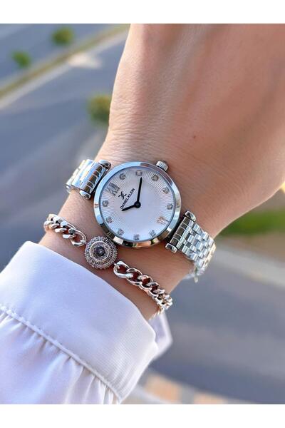 Daniel Klein سوار فولاذي ضمان لمدة عامين 3 Atm مقاوم للماء + سوار ساعة يد نسائية BFG.13779.1