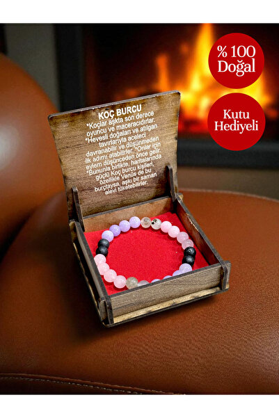 Vexa Aksesuar Aries Natural Stone Bracelet with Incense Gift – 100% Natural S...