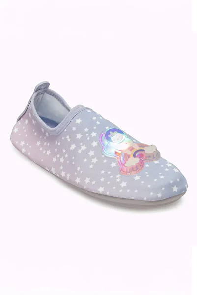 Peluche Lighted Rainbow Figured Non-Slip Sole Flexible Lightweight Durable Children's Pool Beach Sea Shoes