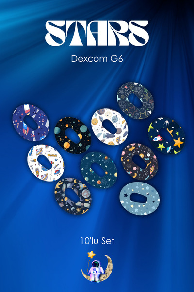 StickIT Dexcom G6 Sensör Koruyucu Bant Stars Serisi 10'lu Paket