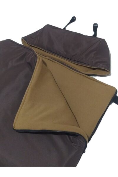 Med Online Brown Waterproof Sleeping Bag - 215×75 Cm, 200 Gr Fiber/180 Gr Fleece Camping & Earthquake