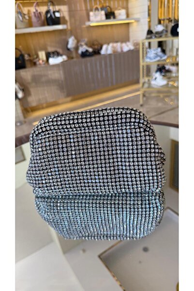 KRISTE BELL İthal Balık Ağzı Model Uzun Askılı Kristal Taşlı Kadın Çanta