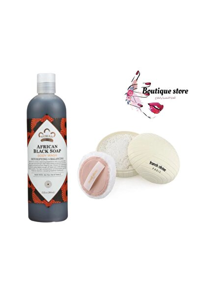 Frank مجموعة العناية بالجسم من قطعتين: غسول أفريقي ومسحوق بودرة فرانك