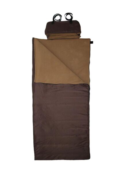 Med Online Brown Waterproof Sleeping Bag - 215×75 Cm, 200 Gr Fiber/180 Gr Fleece Camping & Earthquake