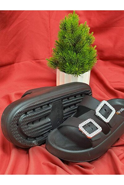 Akınal Bella AKINAL BELLA E282 CULOARE NEGRU PAPUCI FEMEI CU CATARAMA DUBLA PAPUCI ORTOPEDII ZILNI