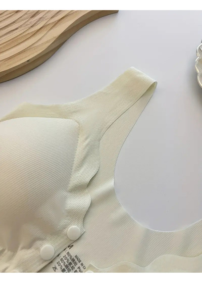 Kerem Giyim Women's Bra Laser Cut Front Button Ghost Bra with Removable Pads