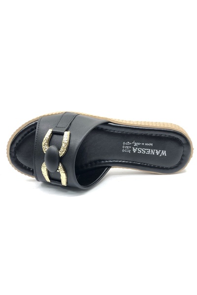 KOCAMANLAR Wanessa Comfort Orthopedic Women's Slippers Black