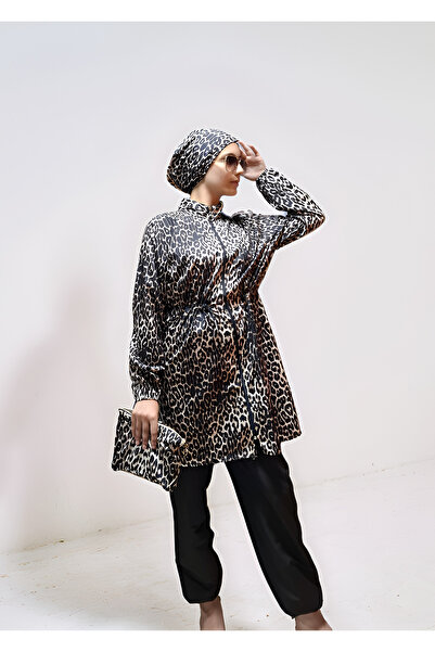 Vivezza Σετ μαγιό Hijab με κορδόνι που δένει τη μέση με μπόνε και τσάντα δώρο