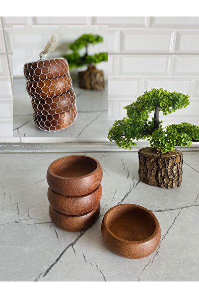 Adenwoodart Set of 4 Wooden Snack Bowl Presentation Breakfast Bowl Bthgroup 4 Pcs