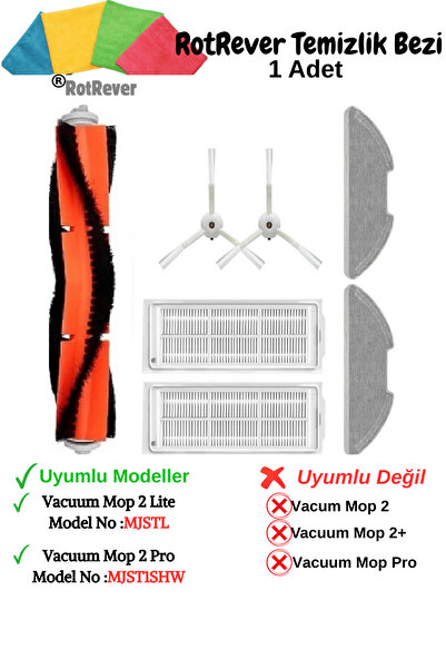 RotRever Xiaomi Mi Robot Vacuum Mop 2 Pro (موديل رقم انتبه) فلتر متوافق، فرشا...