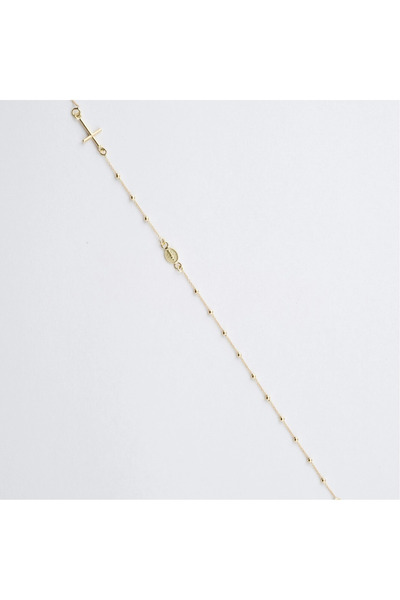 Sandra Ferretti 14K Yellow Gold Rosary Bracelet with Diamond Chain and Balls