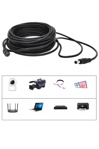 SONREİR EC-5 AWG23 5 Metre Power Güç Uzatma Kablosu – 12V DC Wifi Kamera Modem Kayıt Cihazı Uyumlu