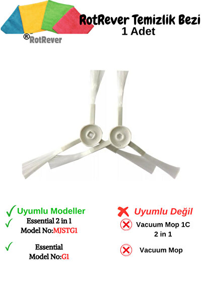 RotRever Xiaomi Vacuum Mop Essential (model nr: mjstg1) compatibil cu 2 perii laterale, 1 set de cârpă rotativă - 3 bucăți