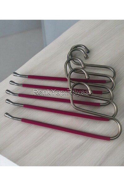 RENK YAPI RÜYASI Umerașe pentru pantaloni, cuier, cuier pentru pantaloni acoperit cu silicon anti-alunecare, 5 bucăți