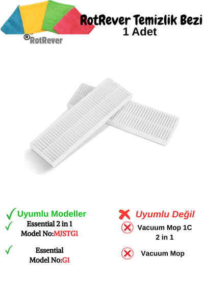 RotRever Xiaomi Vacuum Mop Essential (Model nr.: MJSTG1) Compatibil cu 2 filtre Hepa, 1 set de cârpe RotRever - 3 bucăți