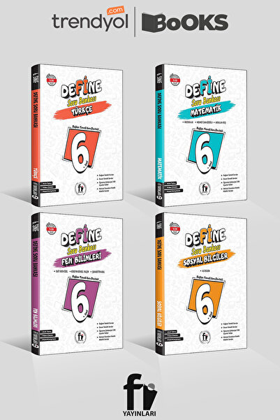 Fi Yayınları 6. Sınıf DeFİne Soru Bankası 4'lü Set (Türkçe,Matematik,Fen,Sosy...