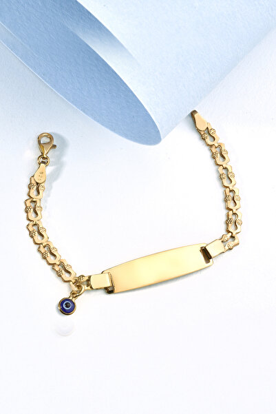 Nox Jewelry 14 Ayar Altın Kaplama Bebek ve Çocuk Göz Boncuklu ve Nazarlı İsim...