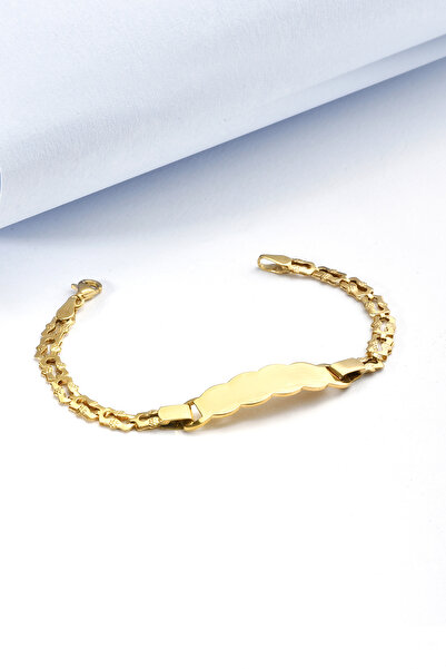 Nox Jewelry 14 Ayar Altın Kaplama Kişiye Özel Bebek & Çocuk Gümüş Künye - BPC00106