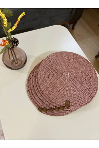 VELLORA HOME 6'Lı Gül kurusu renk Supla Takımı American Servis 32cm çap Hasır...