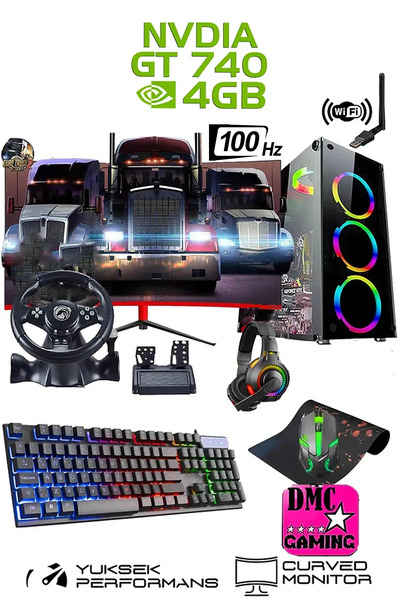 Dmc N231 (GTA 5) I5 3470,16GB RAM,500GB HDD,256GB SSD,4GB GT740,24''Curved Masaüstü Oyuncu Bilgisayar