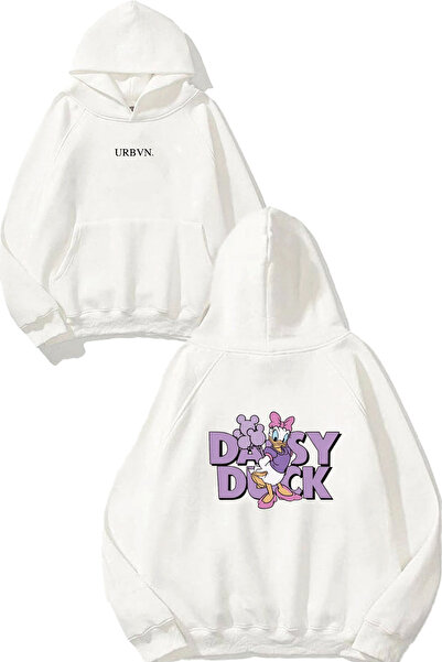 urbvn سويت شيرت أبيض كبير الحجم مطبوع بتصميم ديزي 1